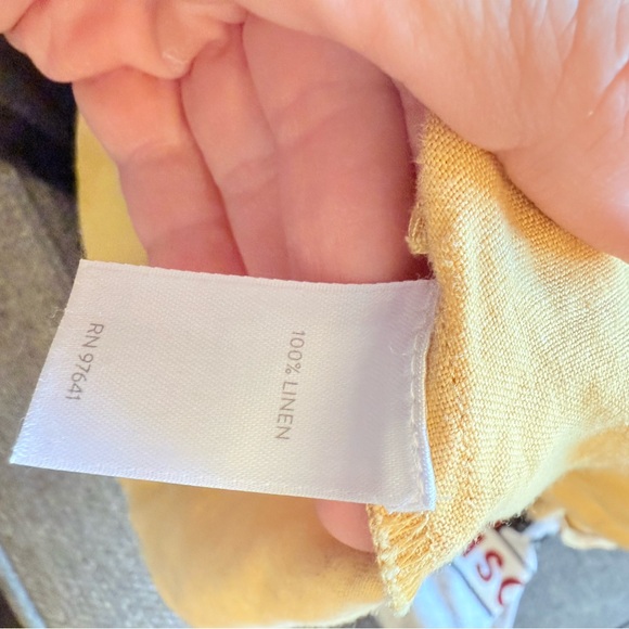 J Jill love linen shirt dress w pockets yellow/tan sz small - Picture 4 of 6